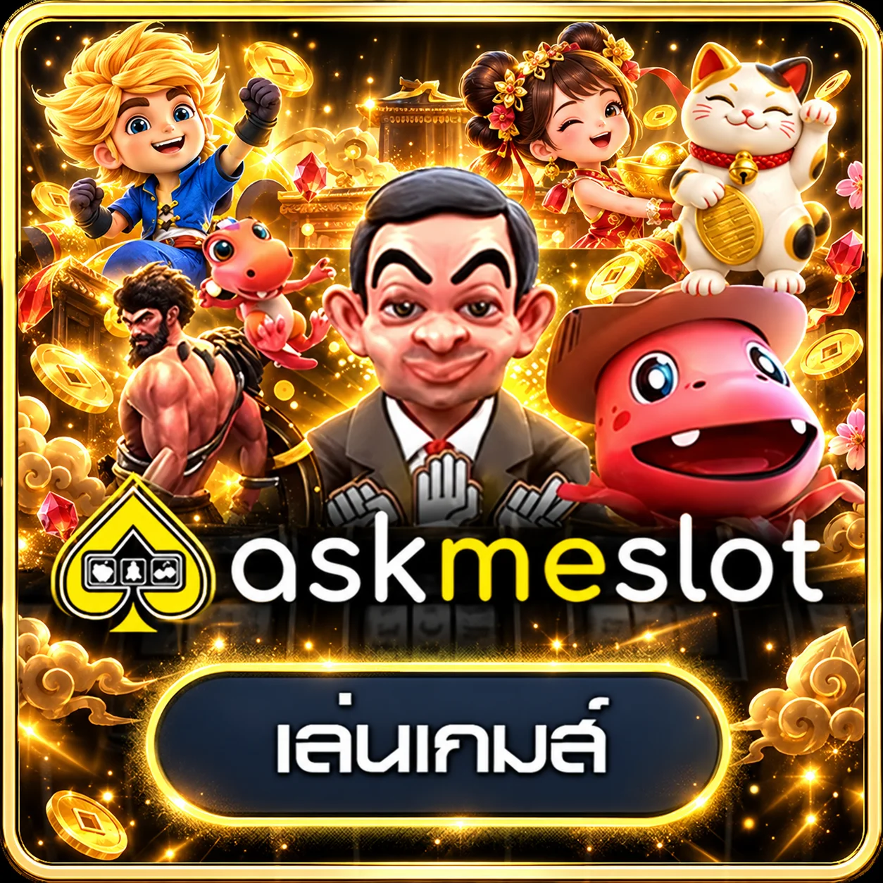 การ์ดทดลองเกม askme slot พร้อมตัวละคร PG Soft