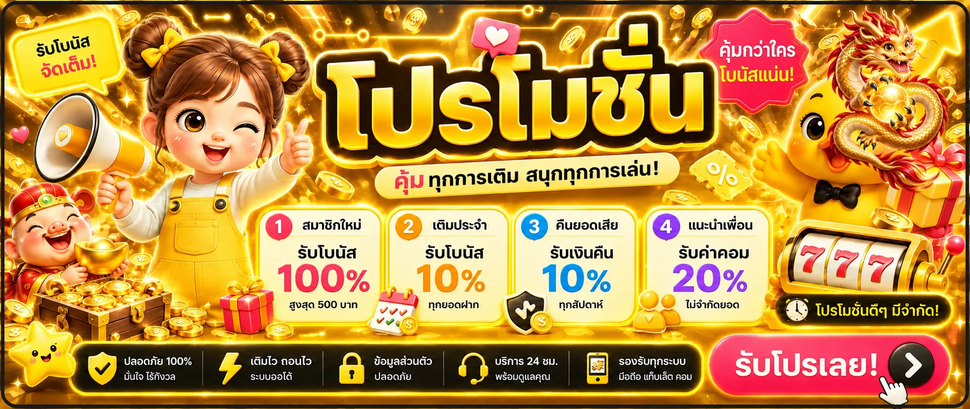 โปรโมชั่น UW99 พร้อมตัวละคร PG Soft